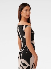 Forever New Black Mia Mesh Twist Side Top - Image 2 of 5
