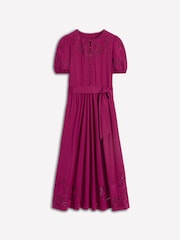Boden Purple Cutwork Detail Midi Dress - Image 3 of 5