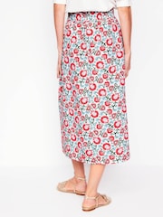 Boden Pink Doublecloth Smocked Midi 100% Cotton Skirt - Image 3 of 5