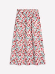 Boden Pink Doublecloth Smocked Midi 100% Cotton Skirt - Image 5 of 5