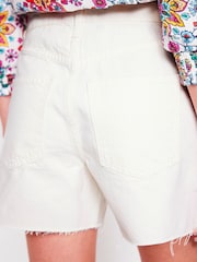 Boden White 100% Cotton Cut Off Denim Shorts - Image 4 of 6