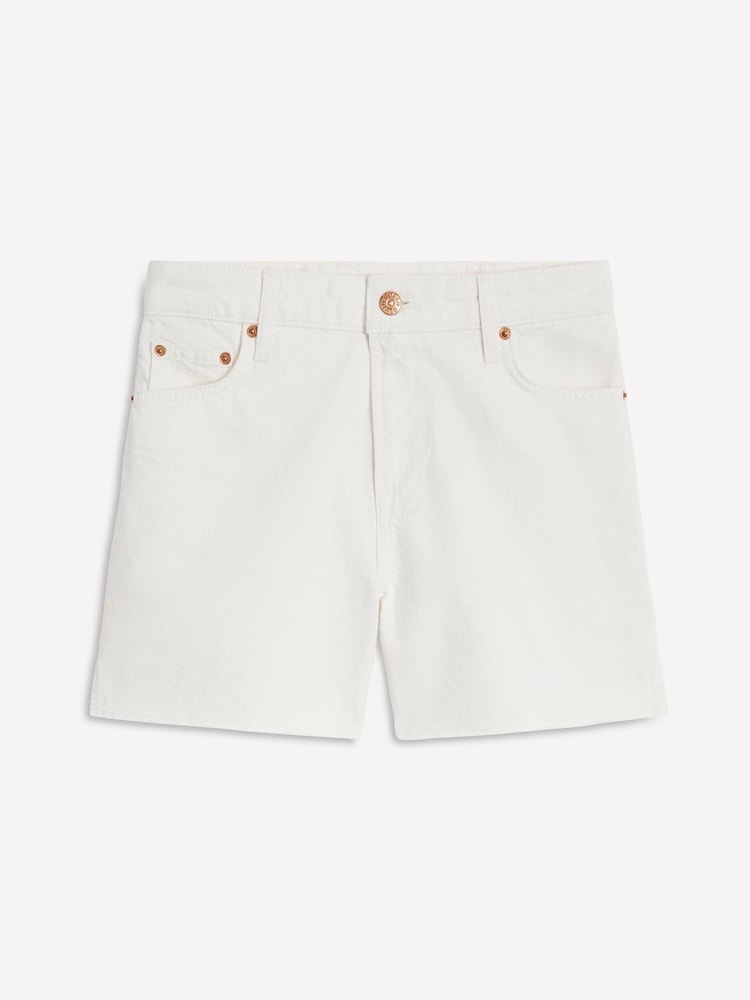 Boden White 100% Cotton Cut Off Denim Shorts - Image 6 of 6