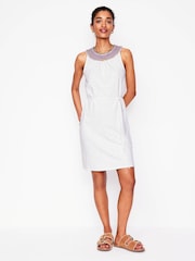 Boden White Eleni Embroidered Short 100% Cotton Dress - Image 3 of 5
