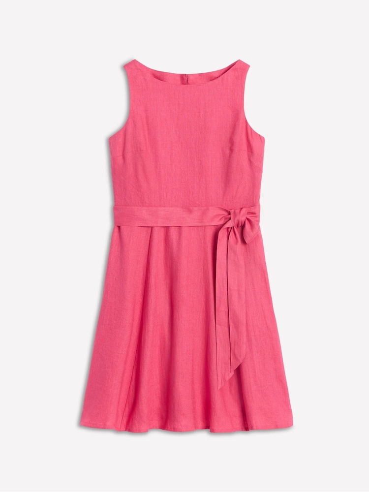Boden Pink Anya Sleeveless 100% Linen Dress - Image 3 of 5