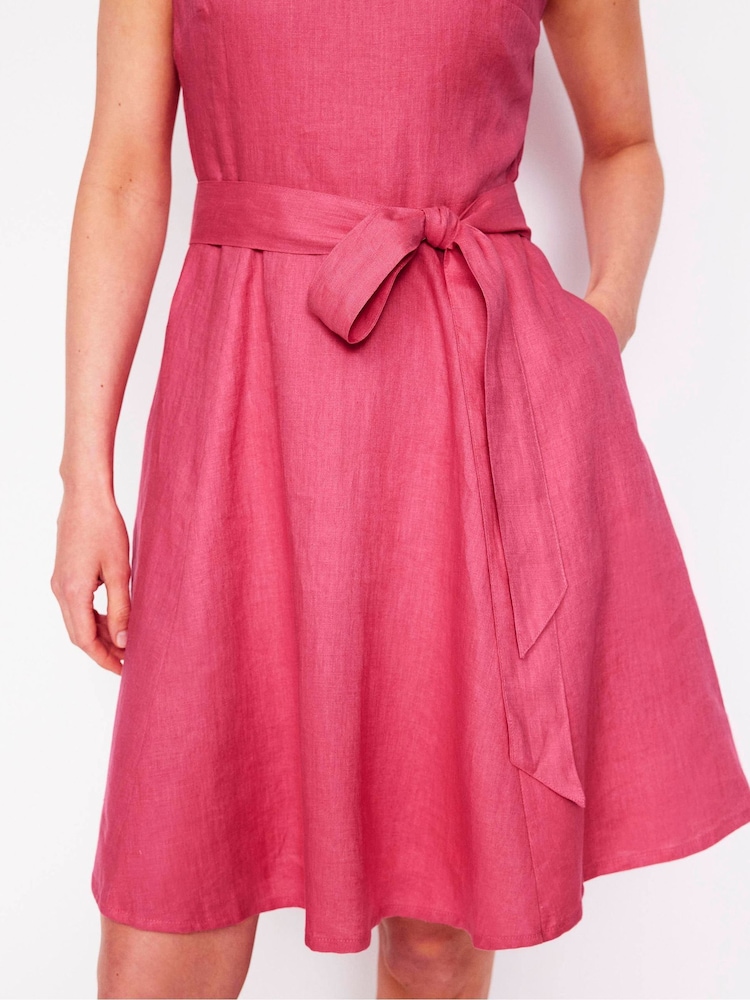 Boden Pink Anya Sleeveless 100% Linen Dress - Image 5 of 5 Boden Pink Anya Sleeveless 100% Linen Dress - Image 5 of 5