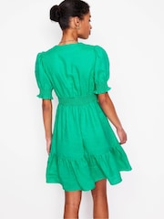 Boden Green Anna Short 100% Linen Dress - Image 3 of 5