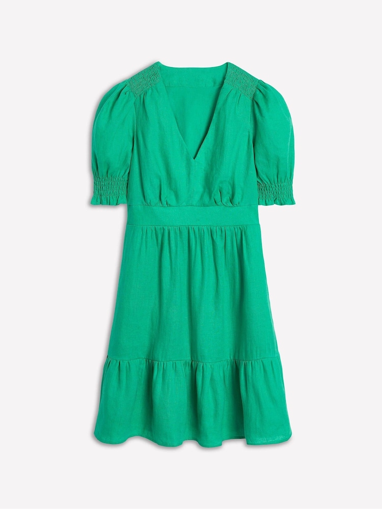 Boden Green Anna Short 100% Linen Dress - Image 5 of 5