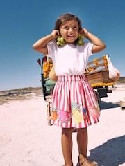 Boden Pink Appliqué 100% Cotton Skirt - Image 1 of 4