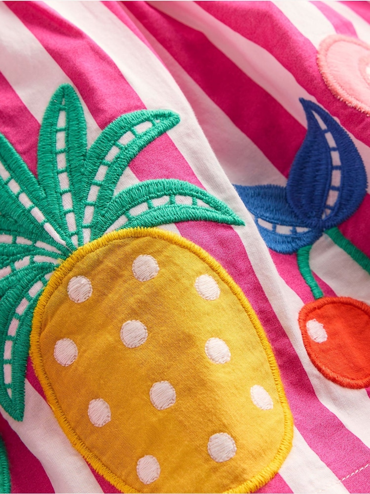 Boden Pink Appliqué 100% Cotton Skirt - Image 4 of 4