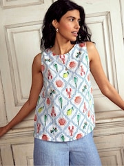 Boden Cream 100% Linen Shell Top - Image 3 of 5