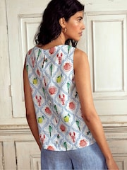 Boden Cream 100% Linen Shell Top - Image 4 of 5