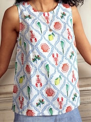Boden Cream 100% Linen Shell Top - Image 5 of 5