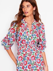 Boden Multi Elena Tiered Midi 100% Cotton Dress - Image 3 of 5