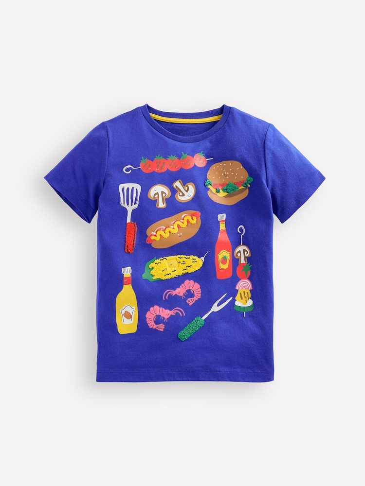 Boden Blue 100% Cotton Appliqué T-Shirt - Image 2 of 3 Boden Blue 100% Cotton Appliqué T-Shirt - Image 2 of 3