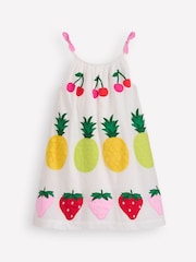 Boden Cream Strappy Appliqué 100% Cotton Dress - Image 1 of 3
