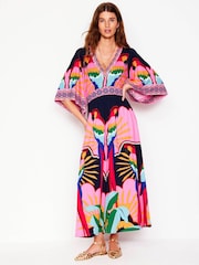 Boden Multi Pink Maya Kimono Jersey Maxi Dress - Image 1 of 6