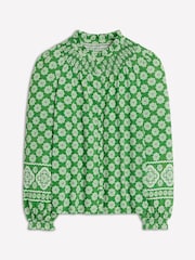 Boden Green Fay Smocked Jersey Shirt - Image 5 of 5