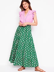 Boden Green Nadia Poplin Maxi 100% Cotton Skirt - Image 1 of 5