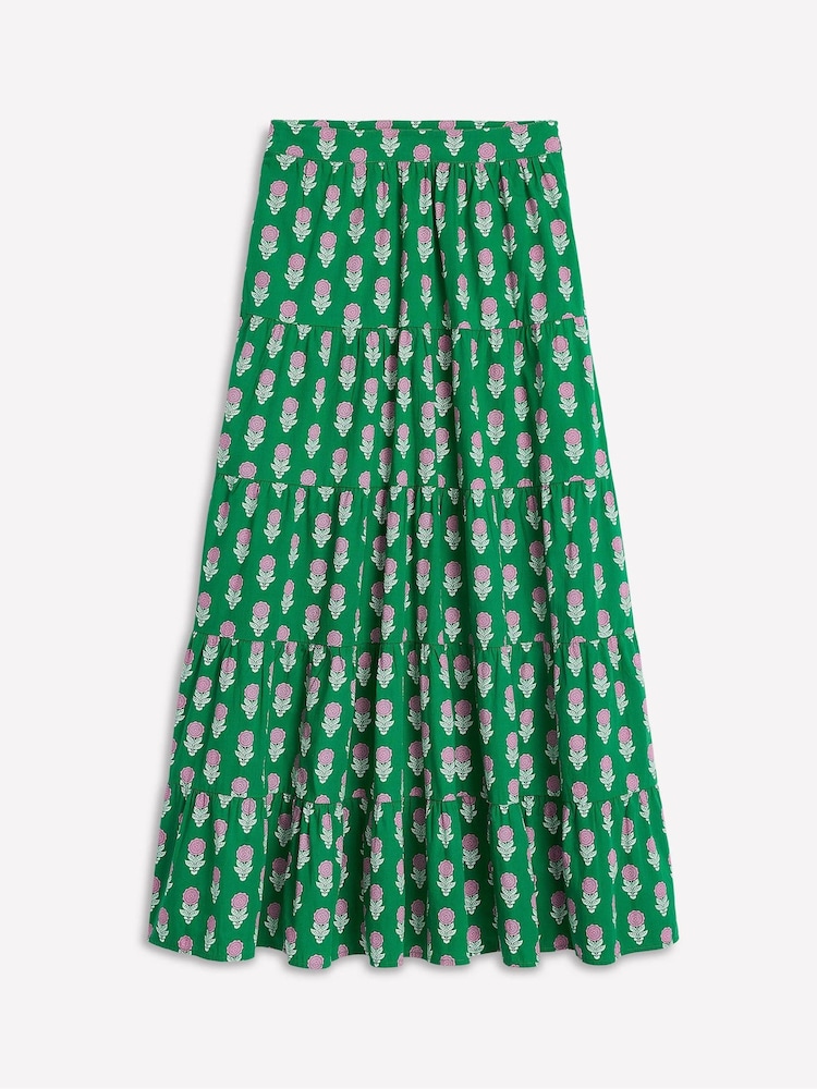 Boden Green Nadia Poplin Maxi 100% Cotton Skirt - Image 2 of 5