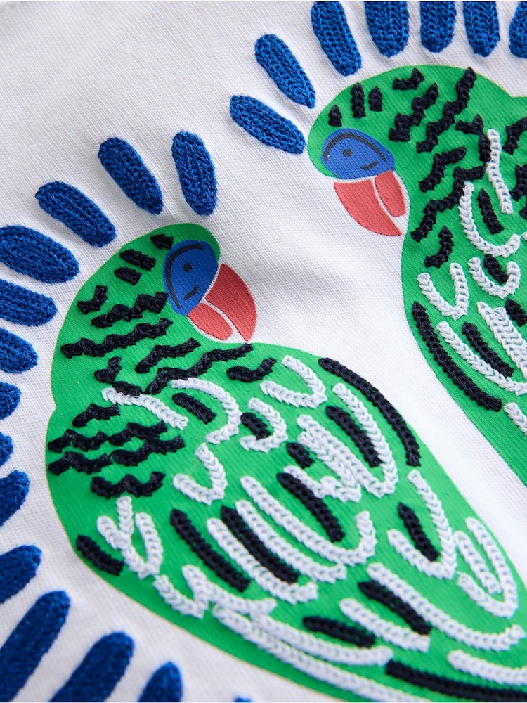 Boden White Bay Boucle 100% Cotton T-Shirt - Image 4 of 4