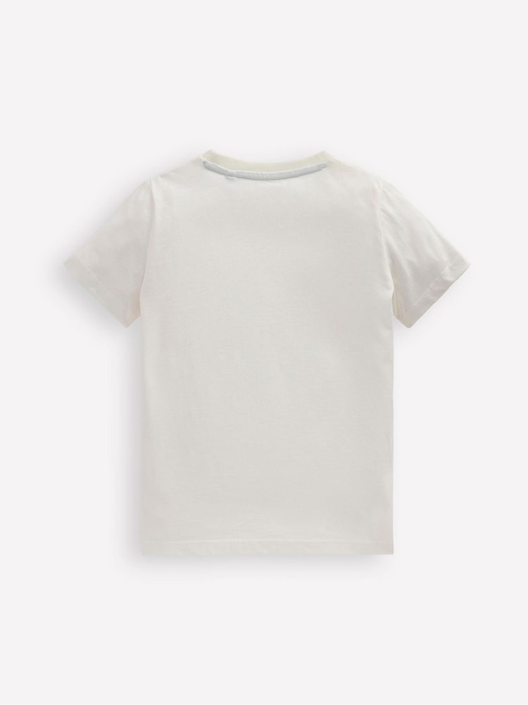 Boden White 100% Cotton Glow In The Dark T-Shirt - Image 2 of 3