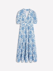 Boden Blue Bella Puff Sleeve Maxi 100% Cotton Dress - Image 7 of 7