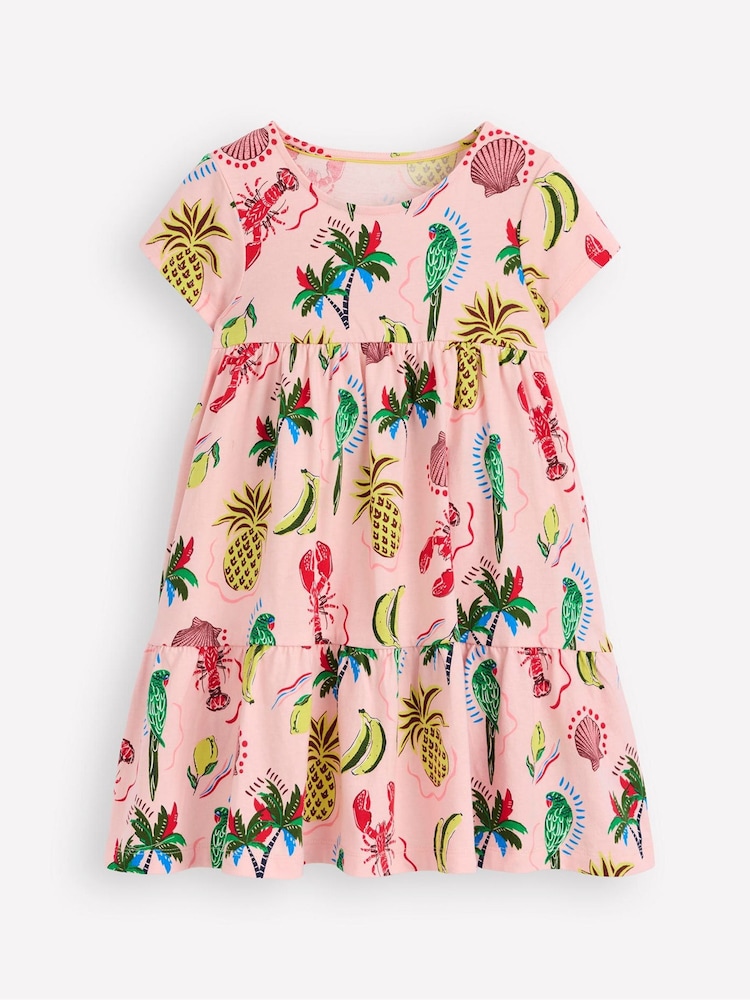 Boden Pink Ariel Twirly Jersey 100% Cotton Dress - Image 1 of 3