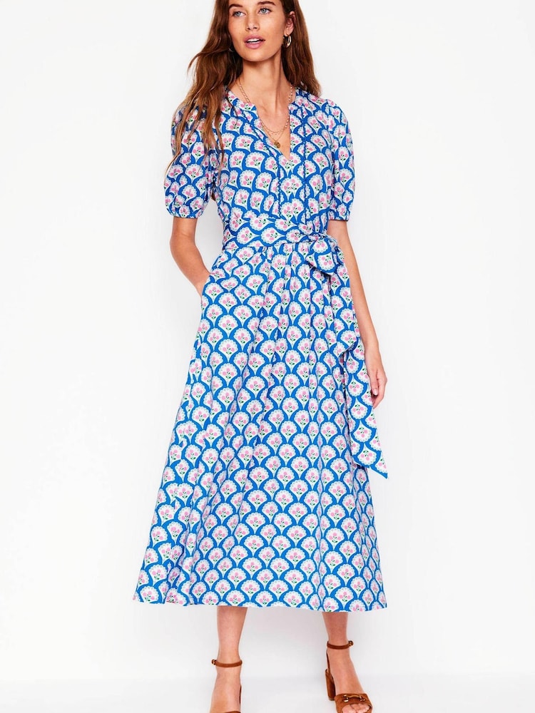 Boden Blue Sofia Trim Jersey Midi Dress - Image 1 of 5