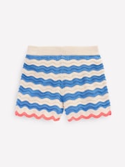 Boden Blue Fun Knitted 100% Cotton Shorts - Image 3 of 4