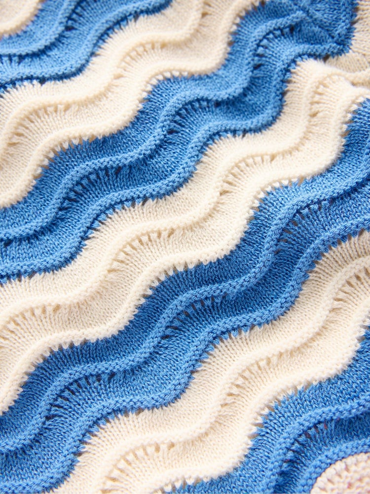 Boden Blue Fun Knitted 100% Cotton Shorts - Image 4 of 4