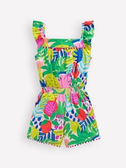 Boden Green 100% Cotton Ciara Pom Trim Jersey Playsuit - Image 2 of 4