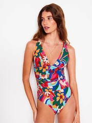 Boden Multi Mykonos Deep V Swimsuit - Image 2 of 7
