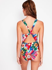 Boden Multi Mykonos Deep V Swimsuit - Image 3 of 7