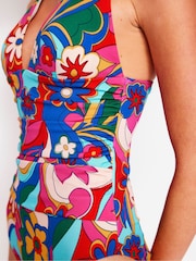 Boden Multi Mykonos Deep V Swimsuit - Image 4 of 7