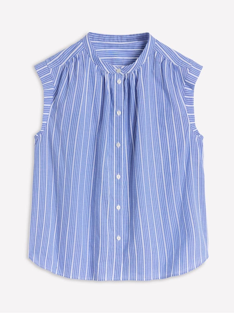 Boden Blue Fabric Interest Everyday 100% Cotton Top - Image 5 of 5