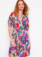 Boden Pink Piper Short Jersey Dress - Image 1 of 5