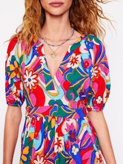 Boden Pink Piper Short Jersey Dress - Image 4 of 5