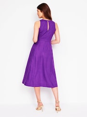 Boden Purple Carla 100% Linen Midi Dress - Image 4 of 6