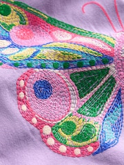 Boden Purple 100% Cotton Puff Sleeve Superstitch Top - Image 3 of 3
