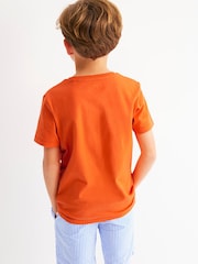 Boden Orange 100% Cotton Chain Stitch T-Shirt - Image 3 of 6