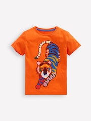 Boden Orange 100% Cotton Chain Stitch T-Shirt - Image 4 of 6