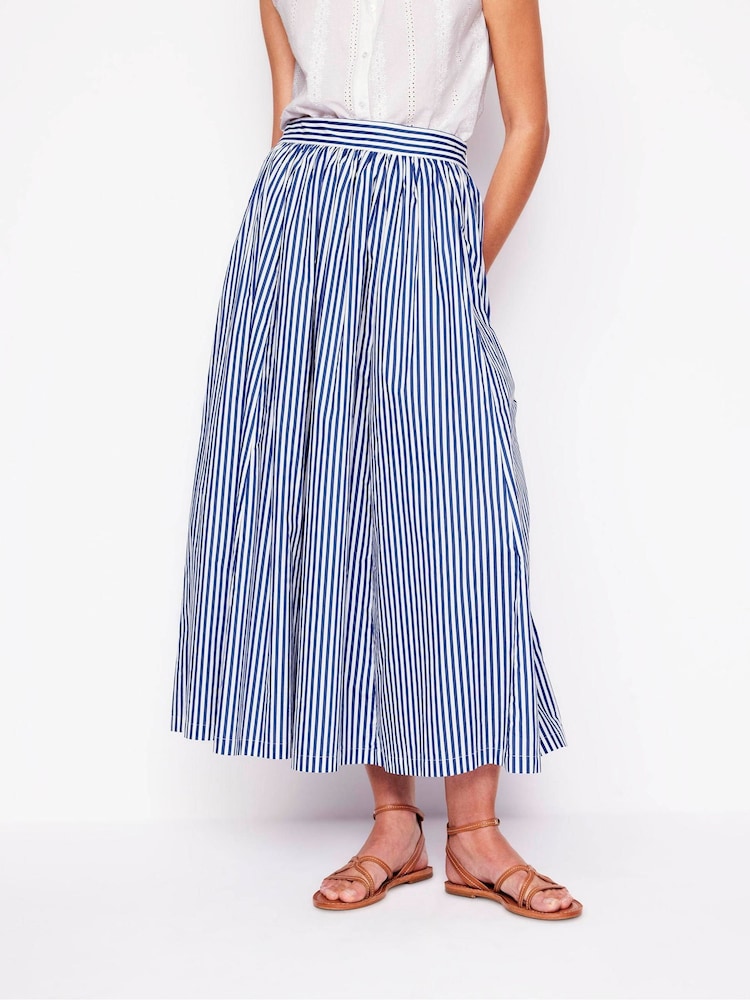 Boden Blue 100% Cotton Full Poplin Maxi Skirt - Image 5 of 5