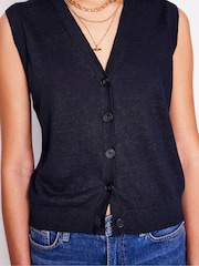 Boden Blue V-Neck 100% Linen Waistcoats - Image 2 of 6