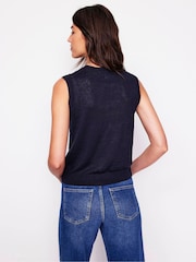 Boden Blue V-Neck 100% Linen Waistcoats - Image 3 of 6