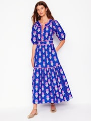 Boden Blue 100% Cotton Rhea Embroidered Midi Dress - Image 5 of 7