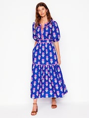 Boden Blue 100% Cotton Rhea Embroidered Midi Dress - Image 6 of 7