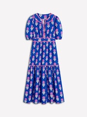 Boden Blue 100% Cotton Rhea Embroidered Midi Dress - Image 7 of 7
