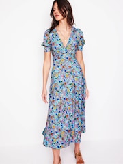 Boden Blue Kristen Pleated Jersey Dress - Image 2 of 5
