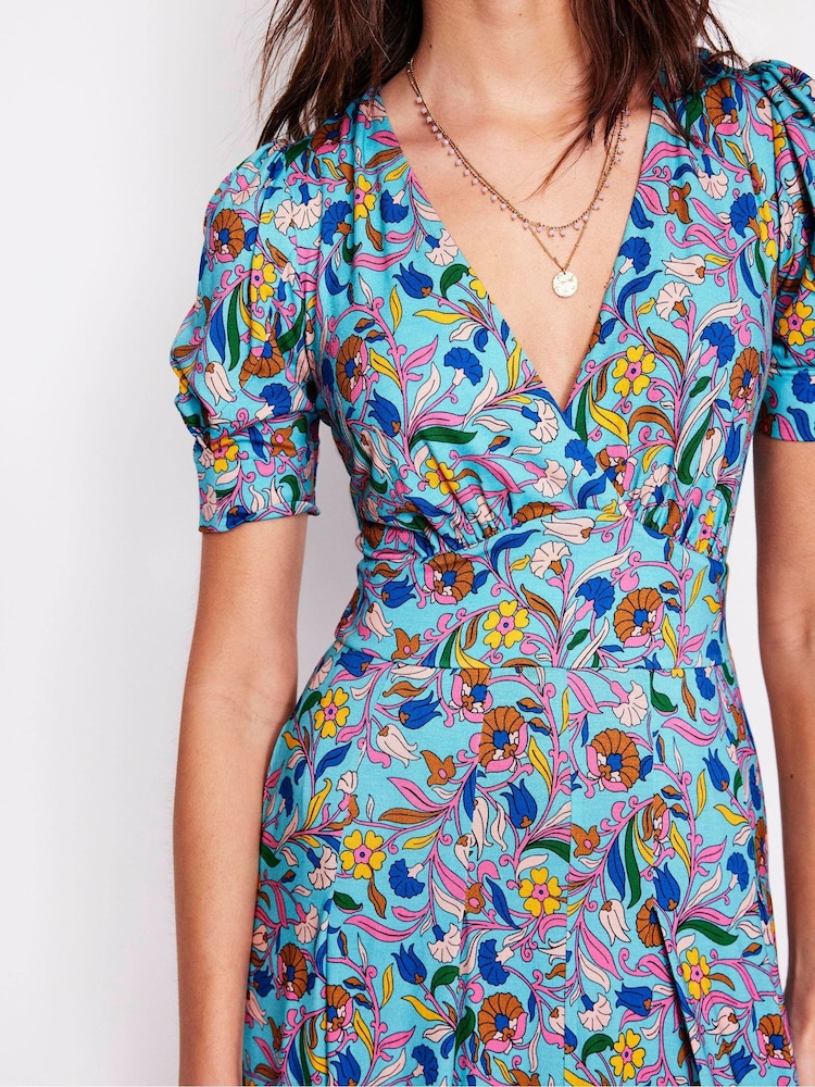 Boden Blue Kristen Pleated Jersey Dress - Image 5 of 5