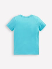 Boden Blue 100% Cotton Zip Detail Appliqué T-Shirt - Image 2 of 3